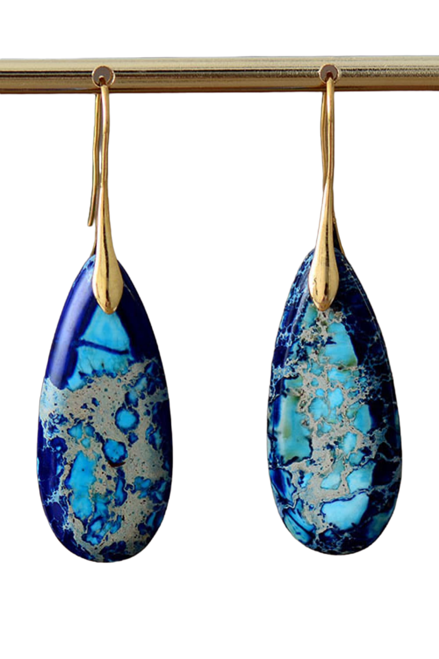 Handmade Teardrop Shape Natural Stone Dangle Earrings