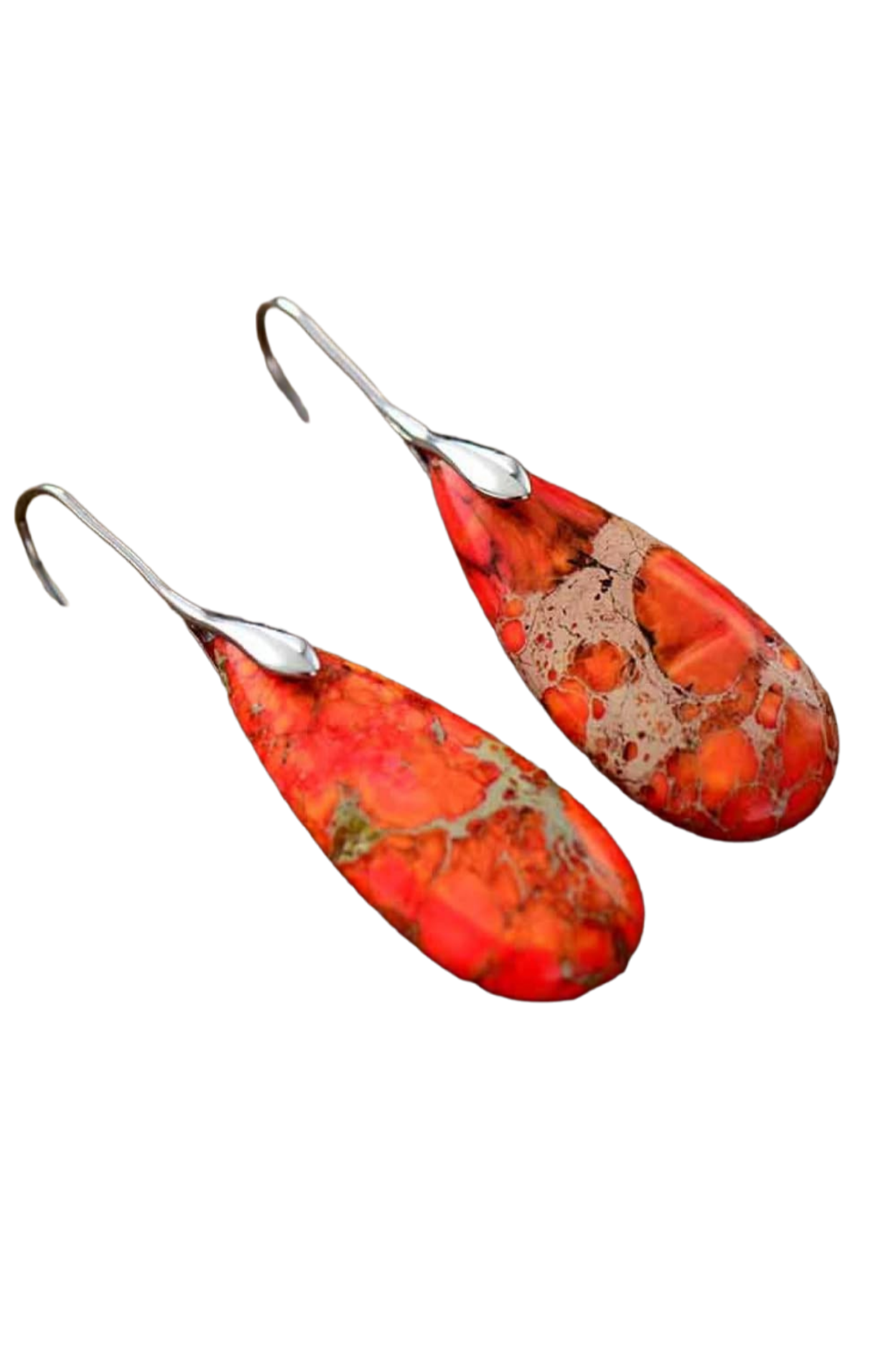 Handmade Teardrop Shape Natural Stone Dangle Earrings