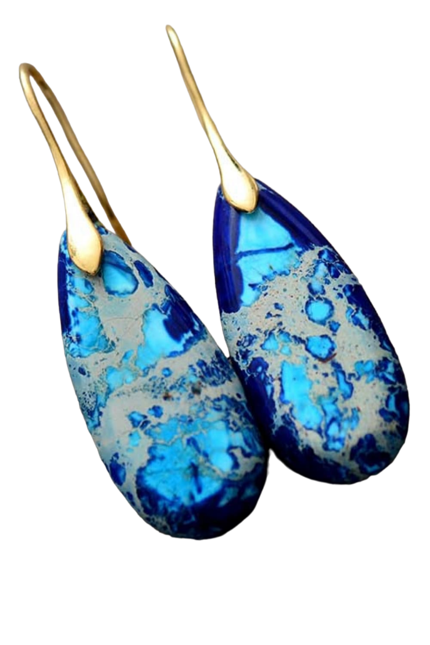 Handmade Teardrop Shape Natural Stone Dangle Earrings