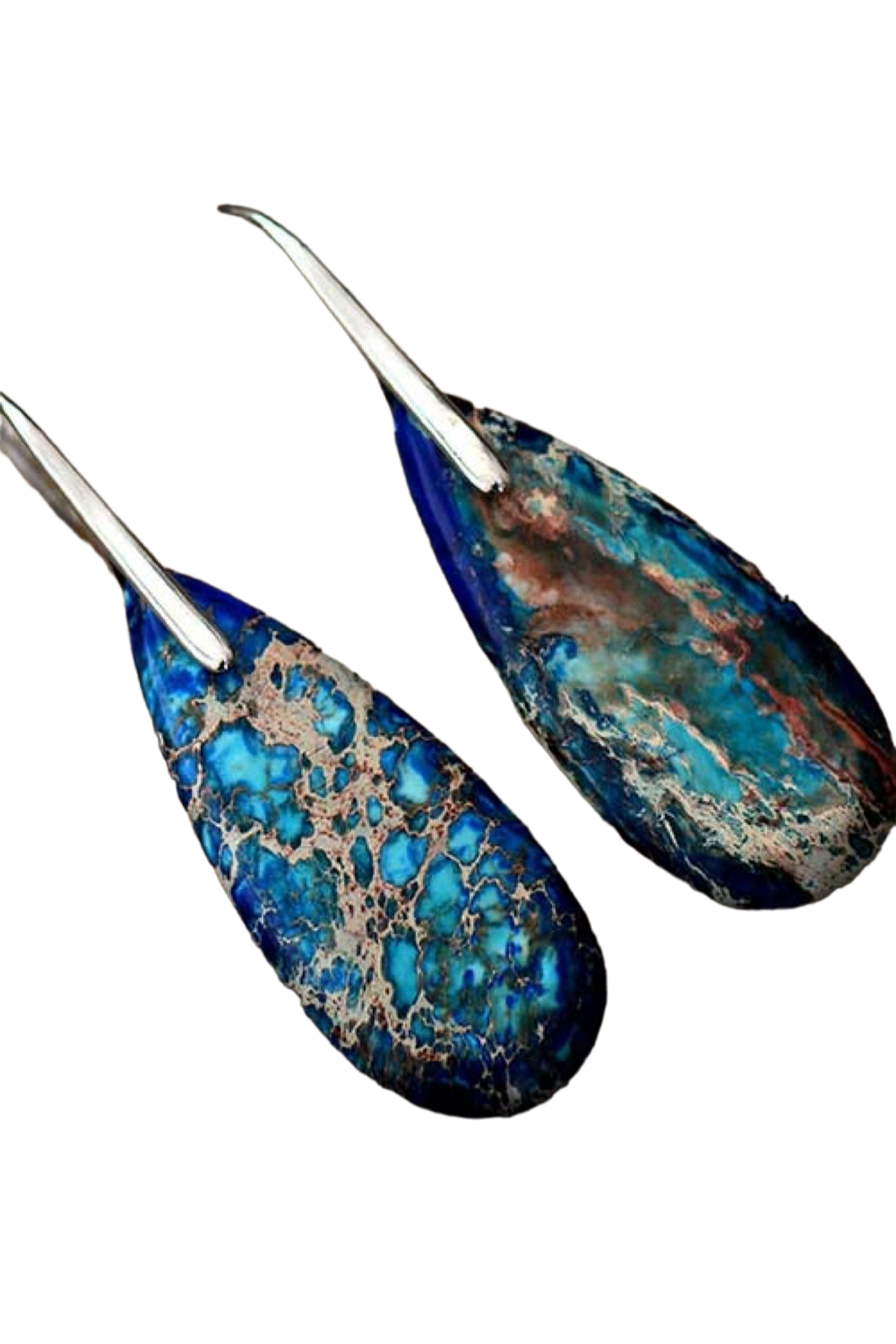 Handmade Teardrop Shape Natural Stone Dangle Earrings