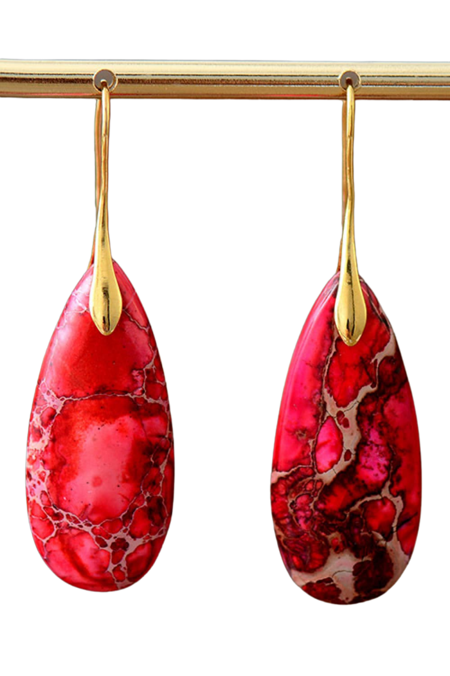 Handmade Teardrop Shape Natural Stone Dangle Earrings