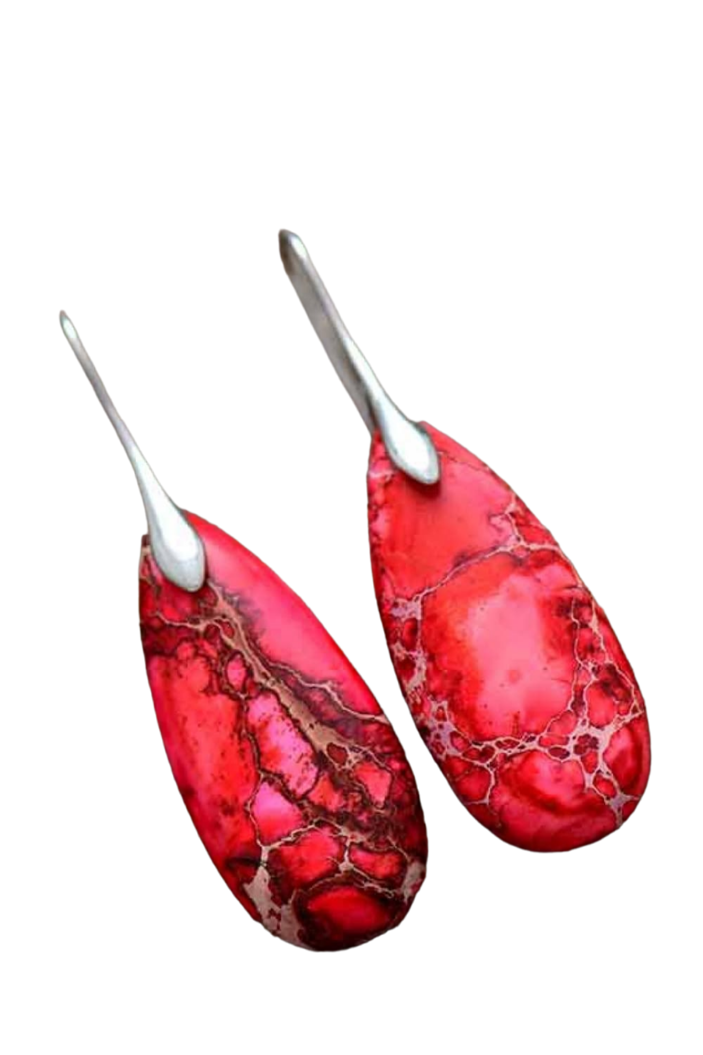 Handmade Teardrop Shape Natural Stone Dangle Earrings