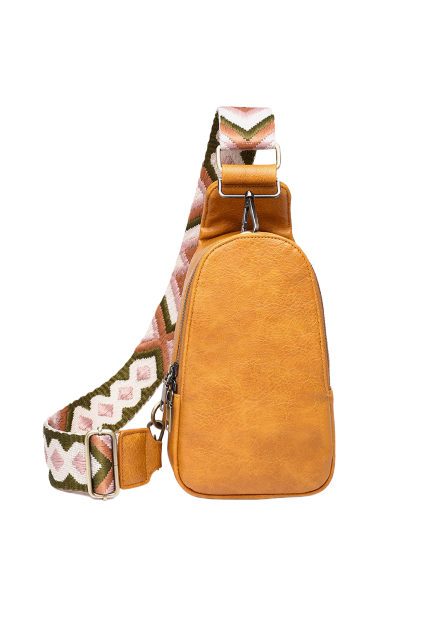 Random Pattern Adjustable Strap PU Leather Sling Bag