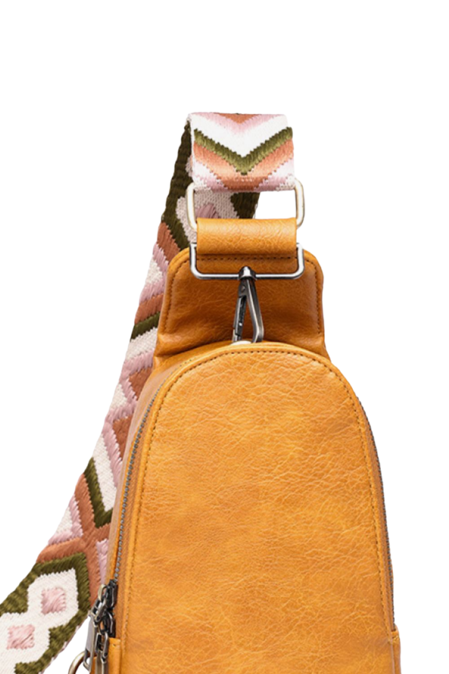 Random Pattern Adjustable Strap PU Leather Sling Bag