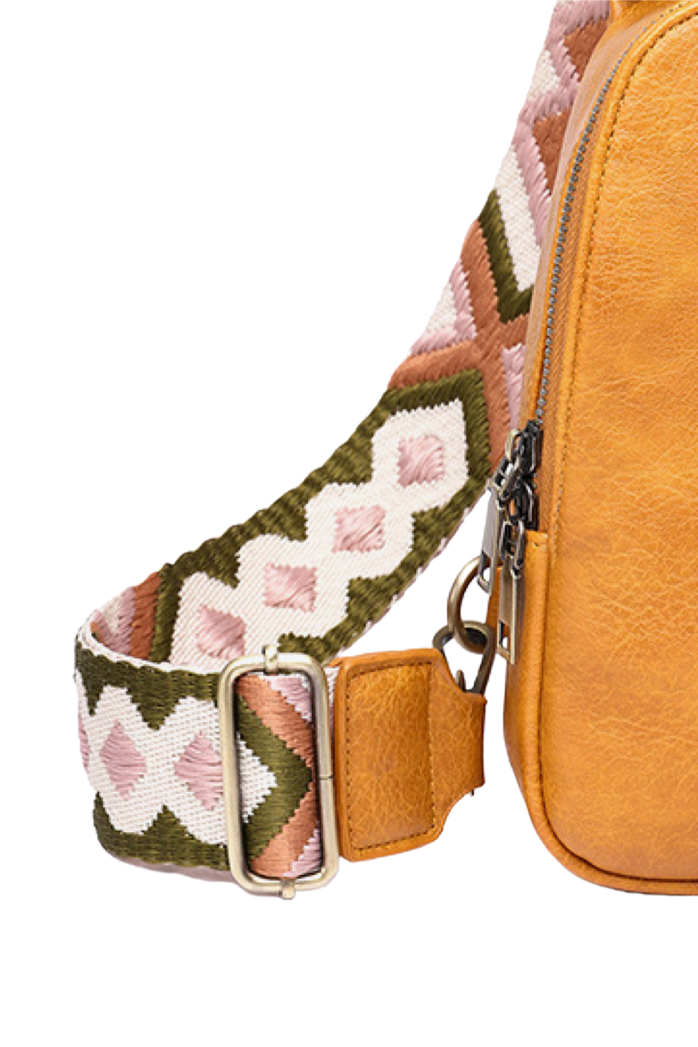 Random Pattern Adjustable Strap PU Leather Sling Bag