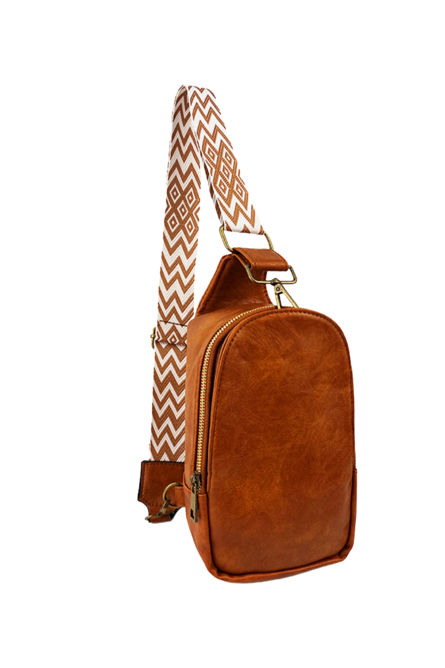 Random Pattern Adjustable Strap PU Leather Sling Bag