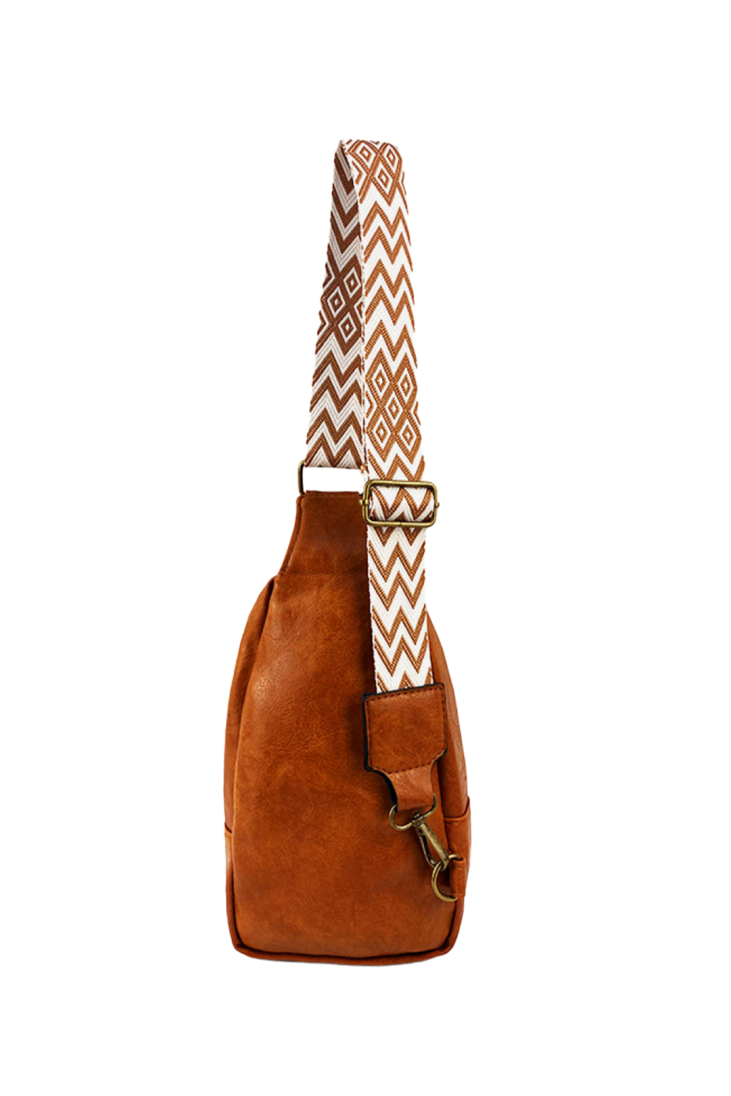 Random Pattern Adjustable Strap PU Leather Sling Bag