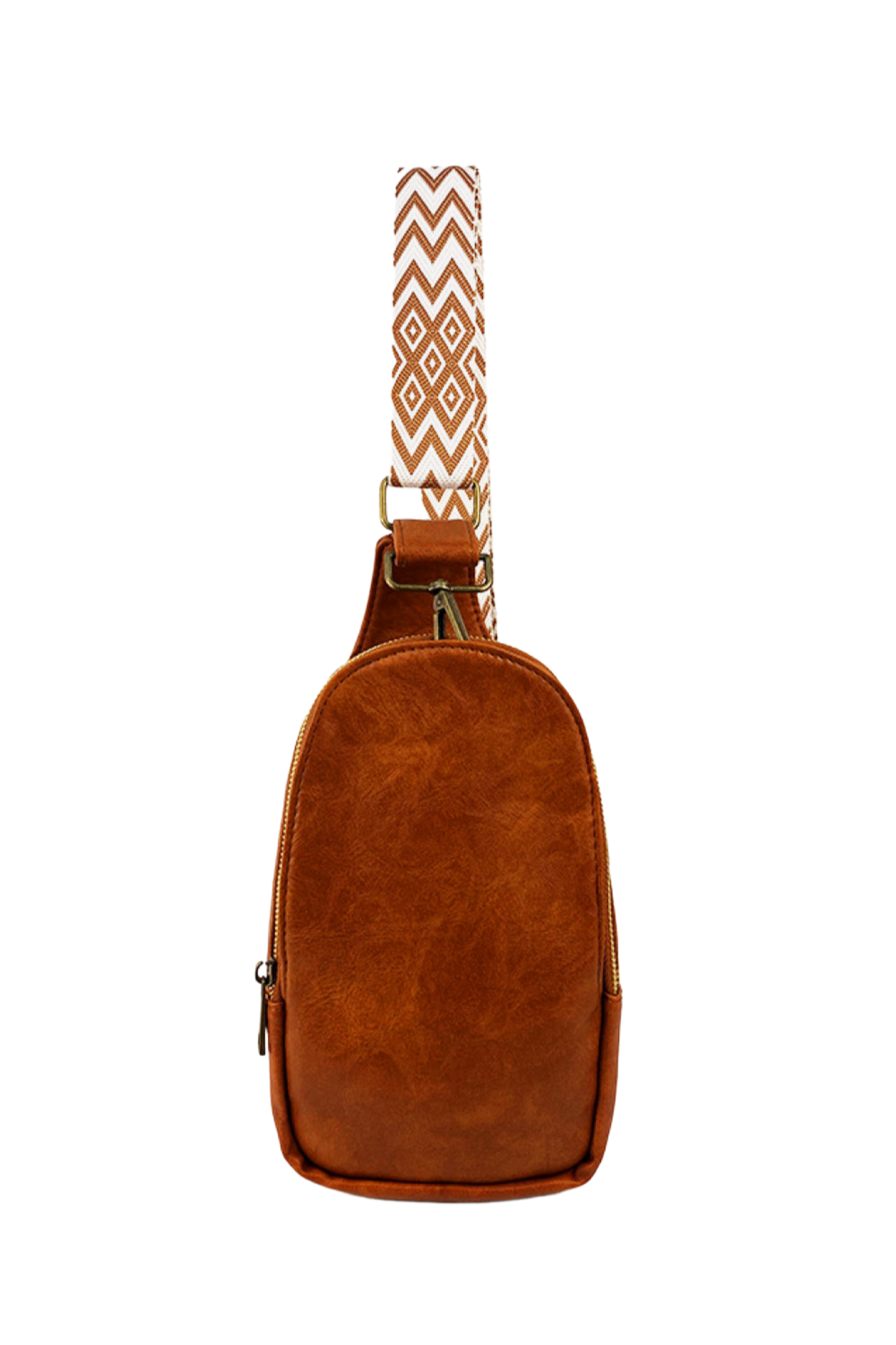 Random Pattern Adjustable Strap PU Leather Sling Bag