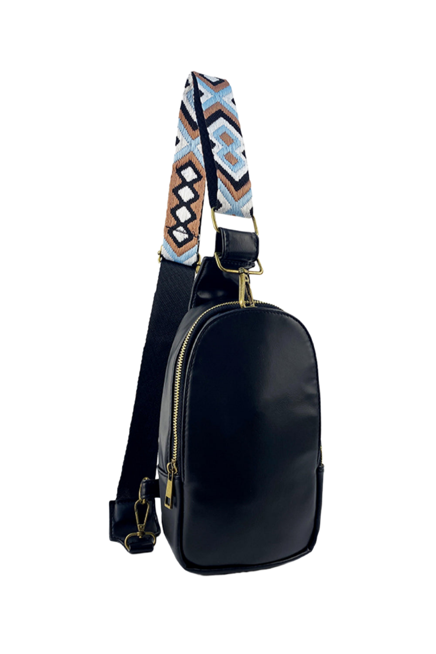 Random Pattern Adjustable Strap PU Leather Sling Bag