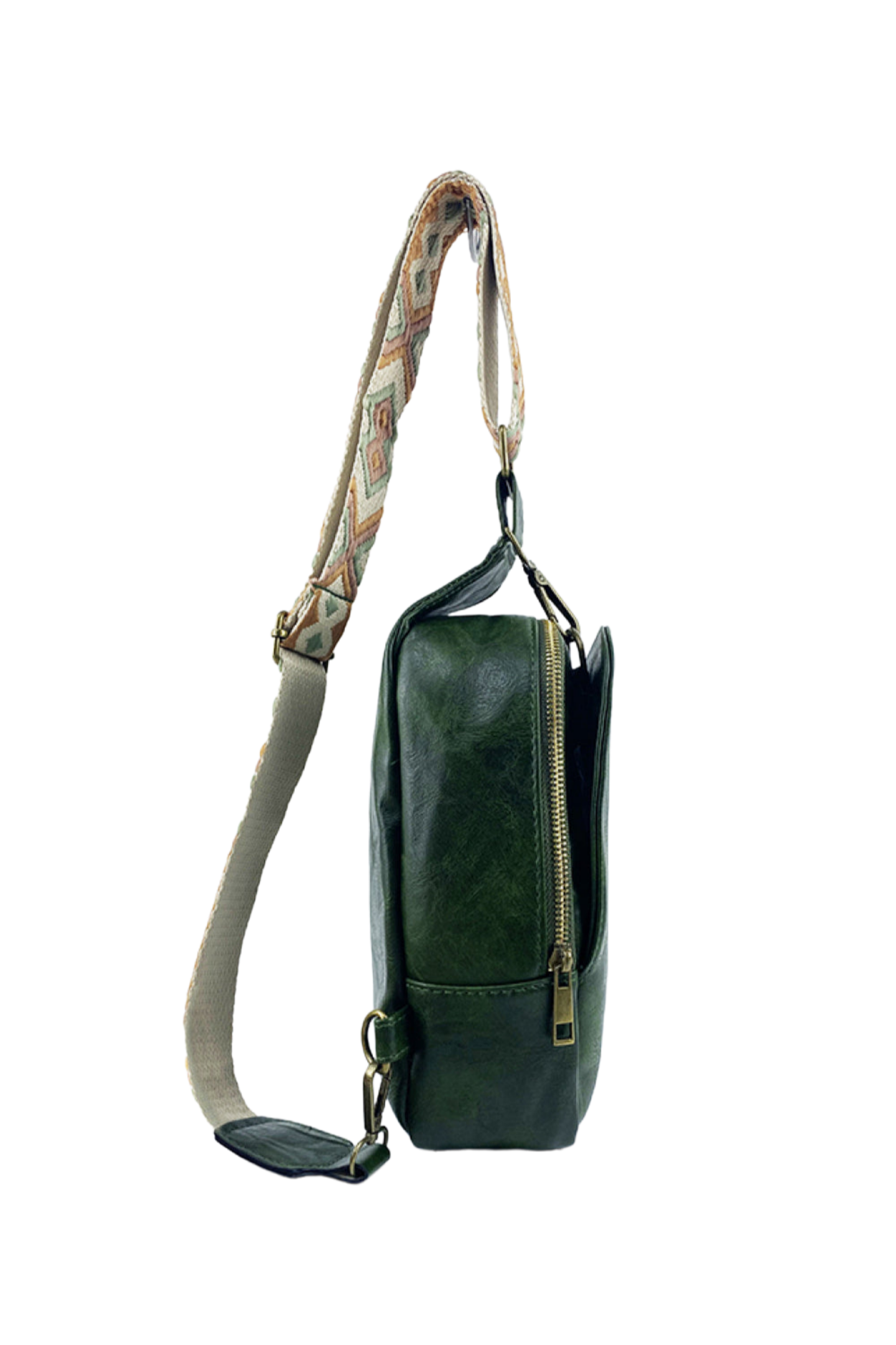 Random Pattern Adjustable Strap PU Leather Sling Bag