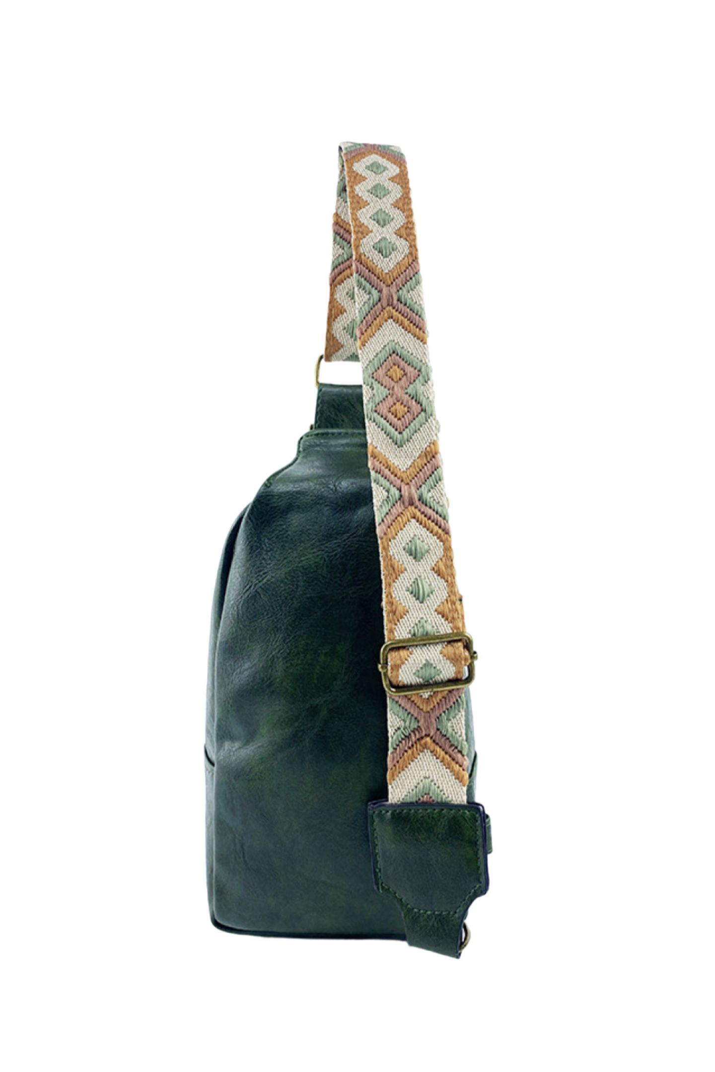 Random Pattern Adjustable Strap PU Leather Sling Bag