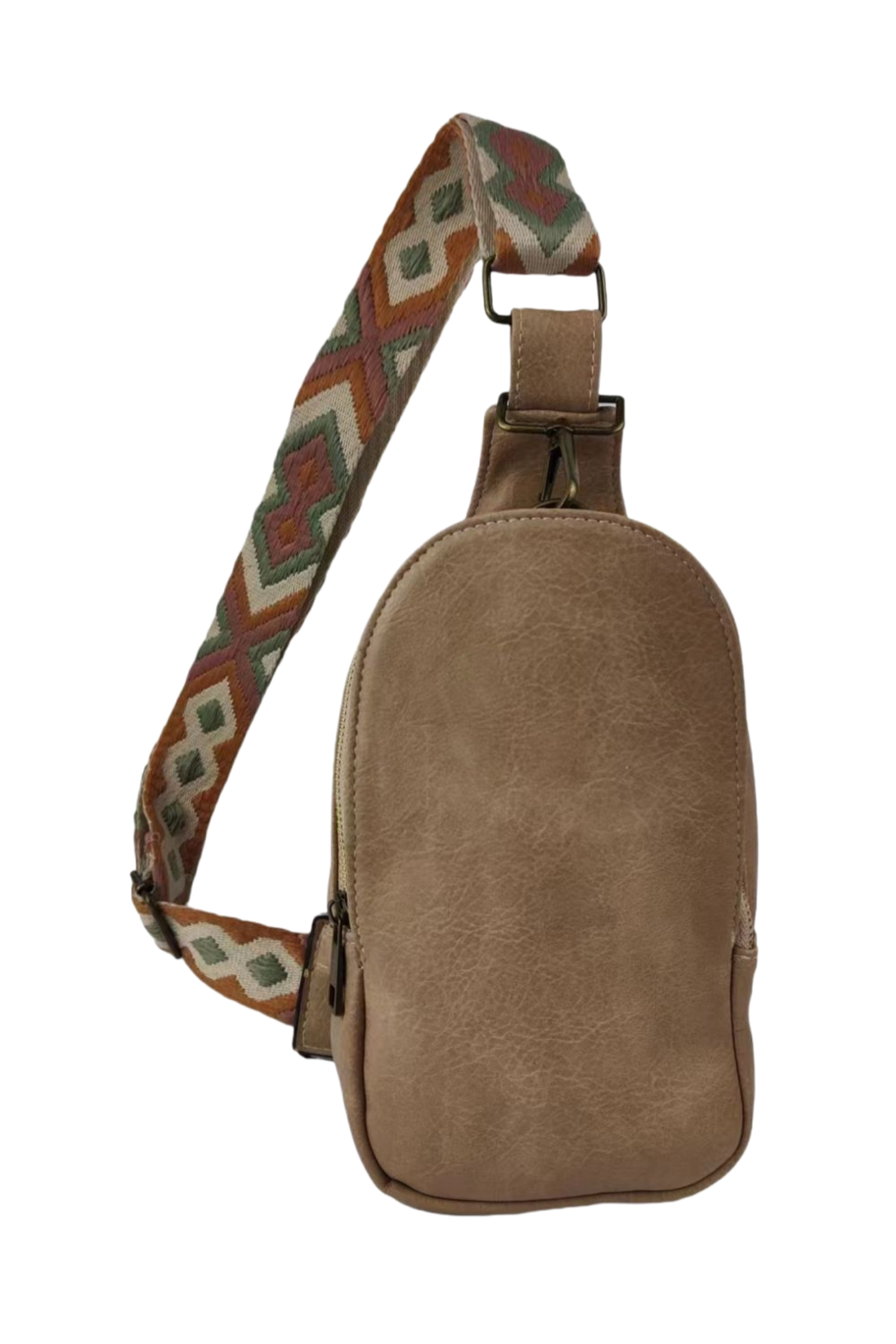 Random Pattern Adjustable Strap PU Leather Sling Bag