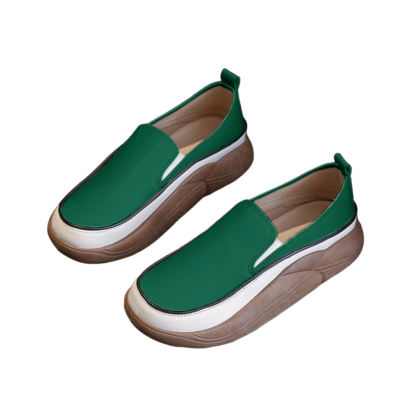 Teal Chunky Slip On Shoes