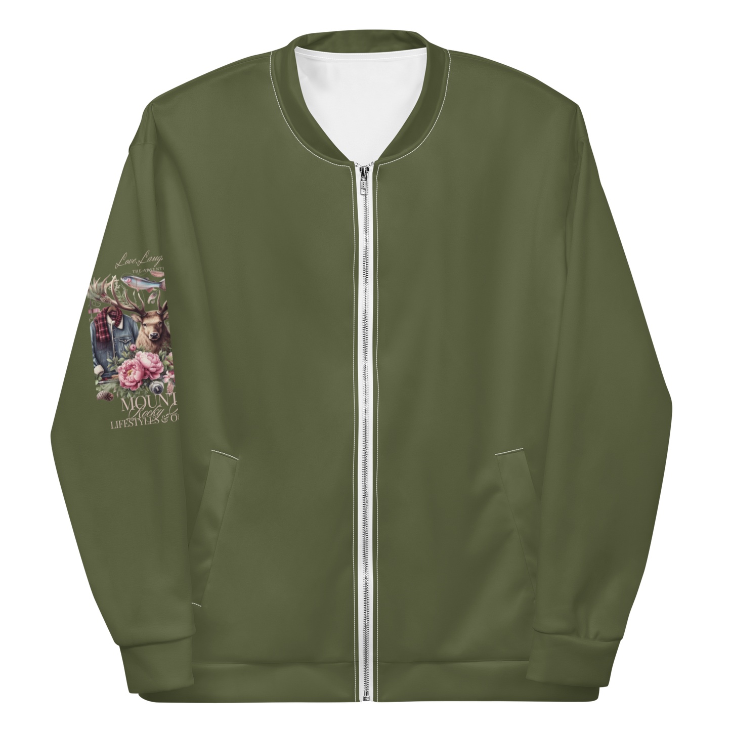 Unisex Bomber Jacket Exclusive Love Life Live Outdoors MRRL&O Print Designs