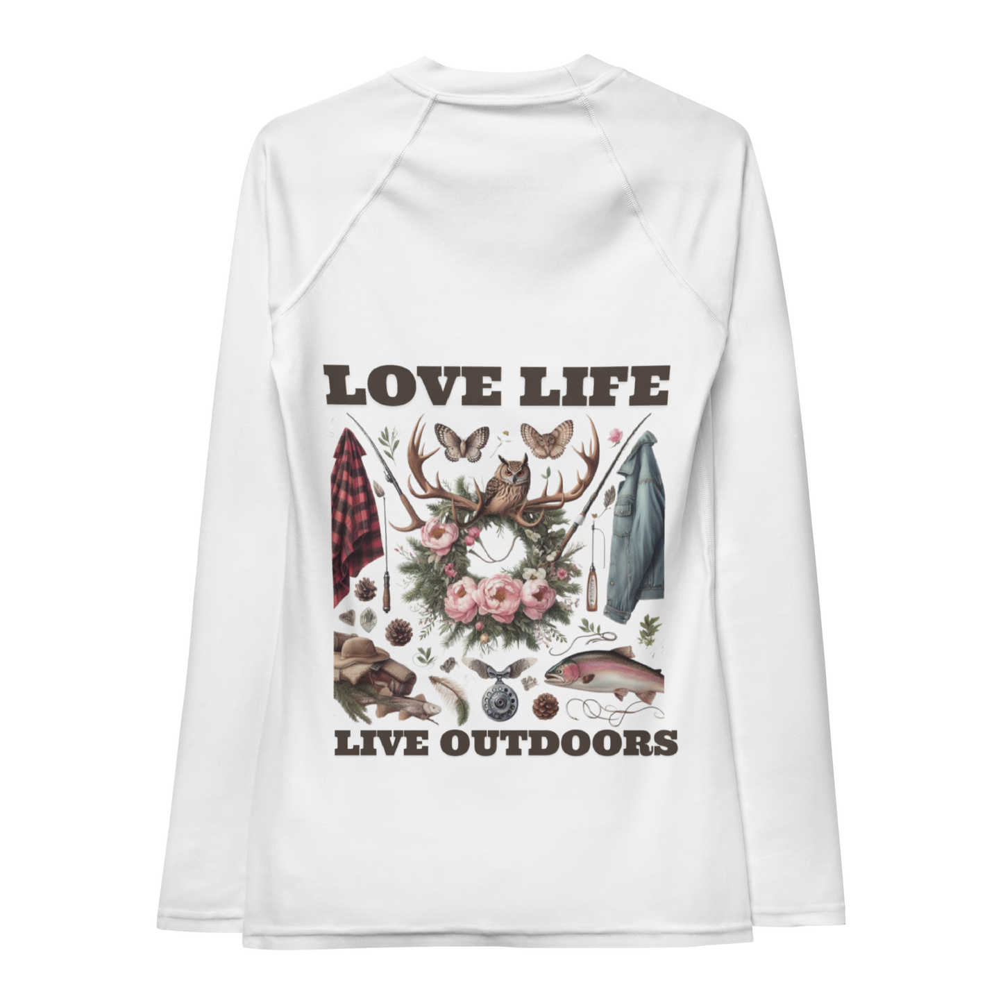 Women's Rash Guard Exclusive Love Life Live Outdoors MRRL&O Print Designs
