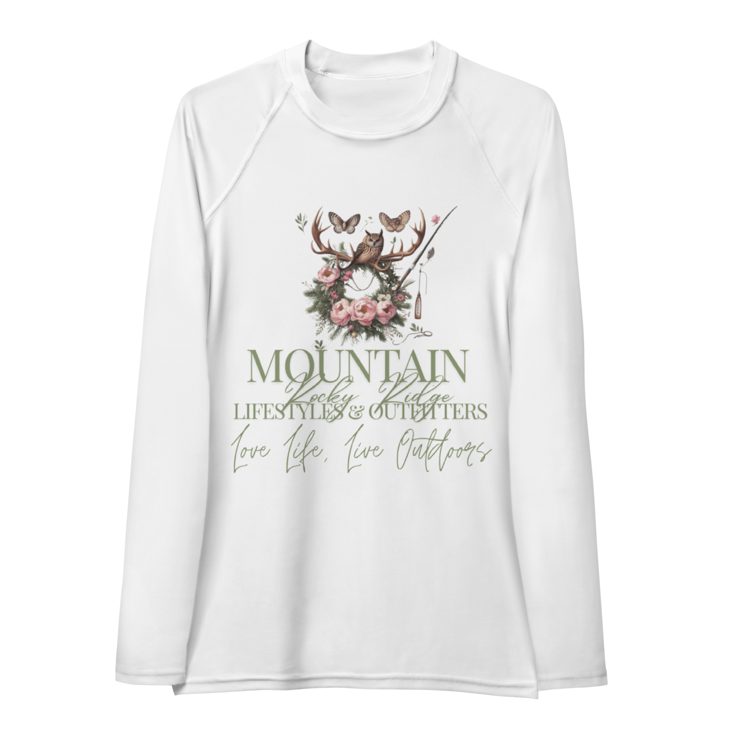 Women's Rash Guard Exclusive Love Life Live Outdoors MRRL&O Print Designs