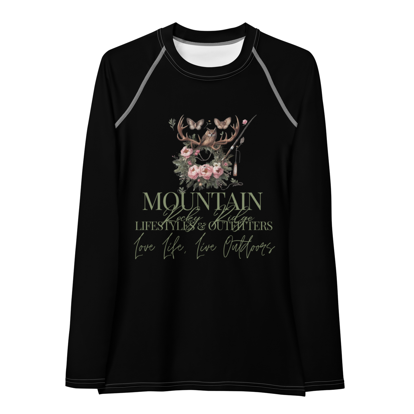 Women's Rash Guard Exclusive Love Life Live Outdoors MRRL&O Print Designs