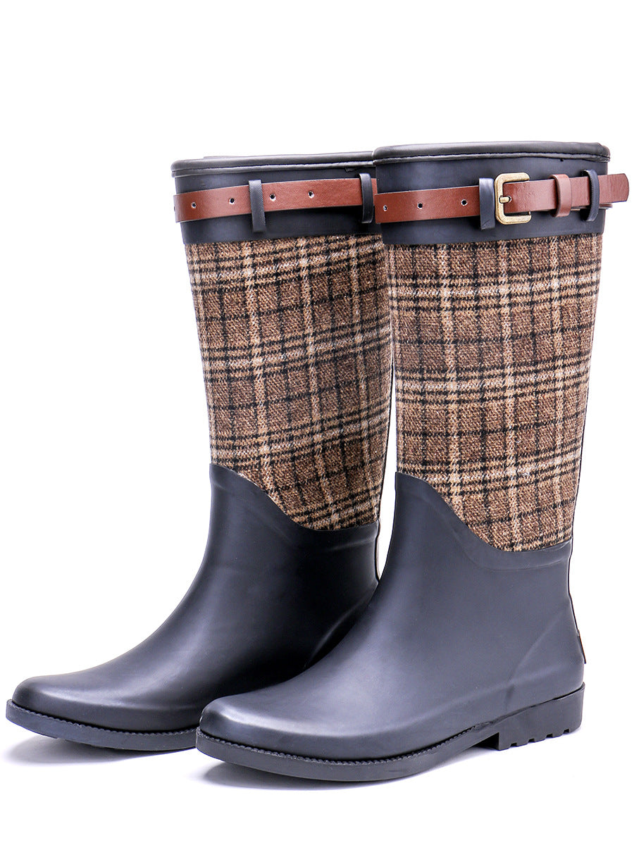 Mid-tube High-end Women's All-environmental Rubber Rain Boots