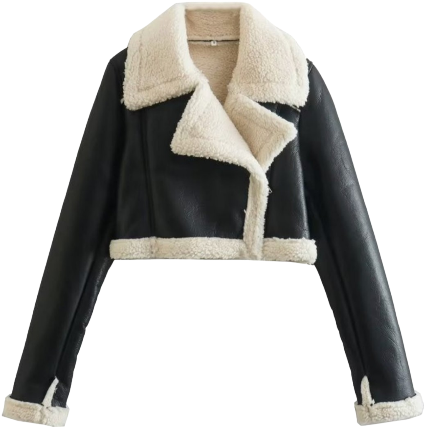 European And American Style Double-sided Loose Short Zipper Fur Integrated Jacket