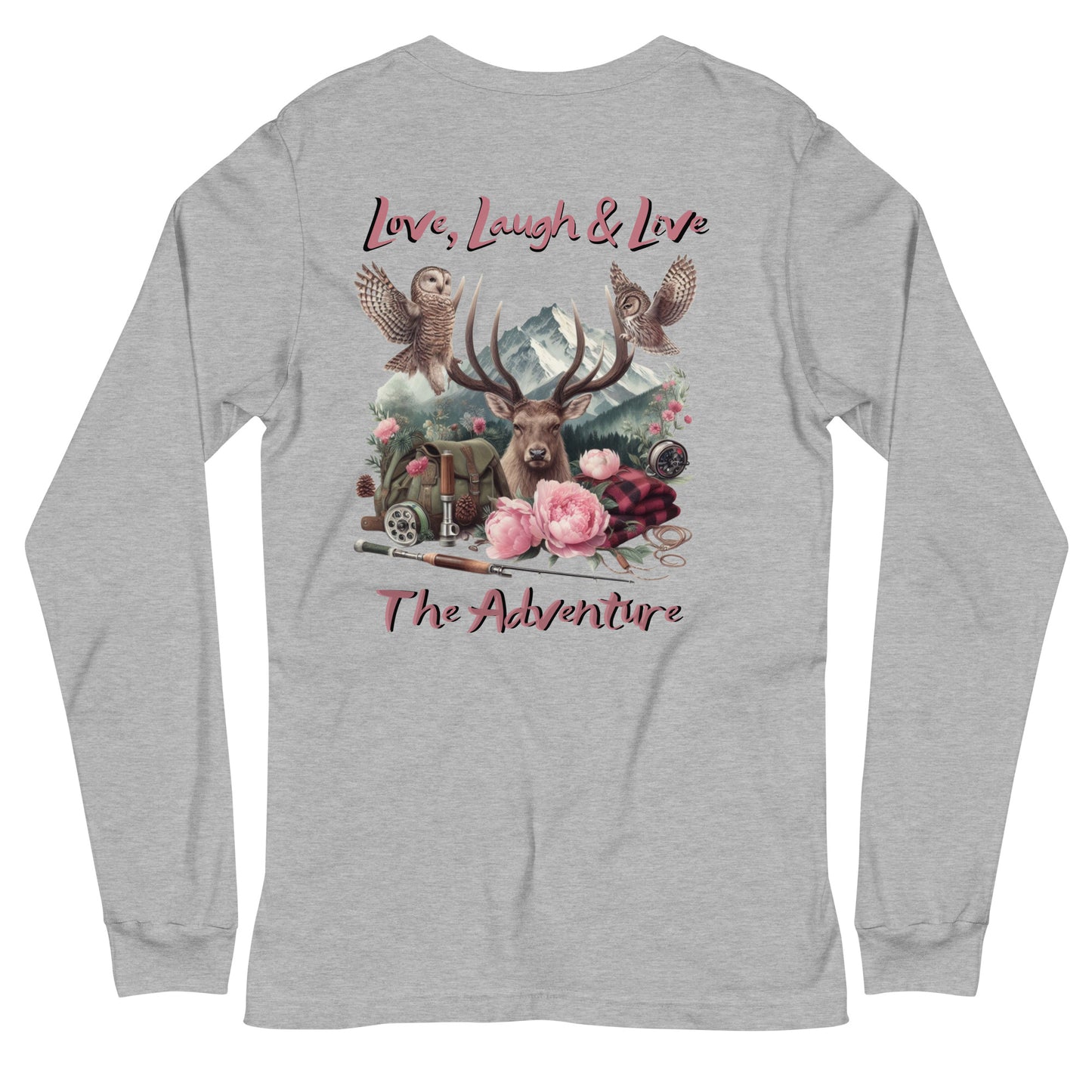 Unisex Long Sleeve Tee Exclusive Love Life Live Outdoors MRRL&O Print Designs