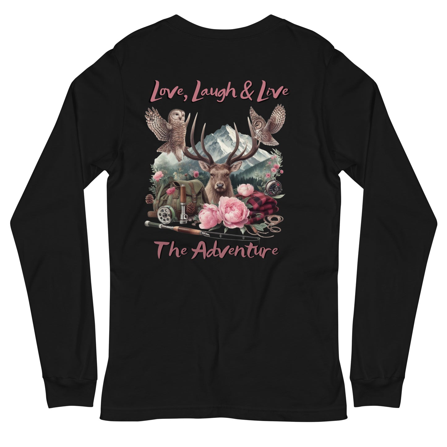 Unisex Long Sleeve Tee Exclusive Love Life Live Outdoors MRRL&O Print Designs