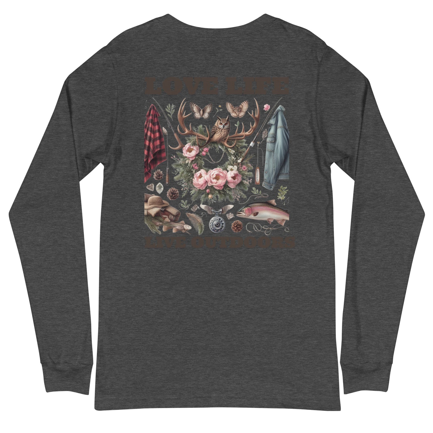 Unisex Long Sleeve Tee Exclusive Love Life Live Outdoors MRRL&O Print Designs
