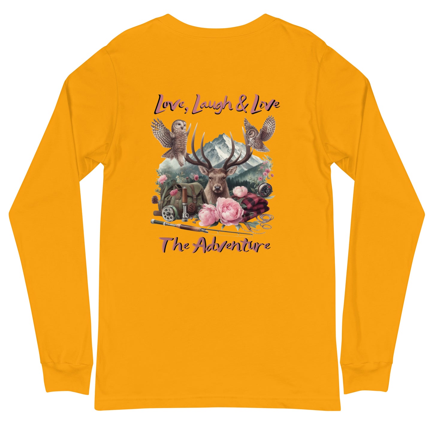 Unisex Long Sleeve Tee Exclusive Love Life Live Outdoors MRRL&O Print Designs