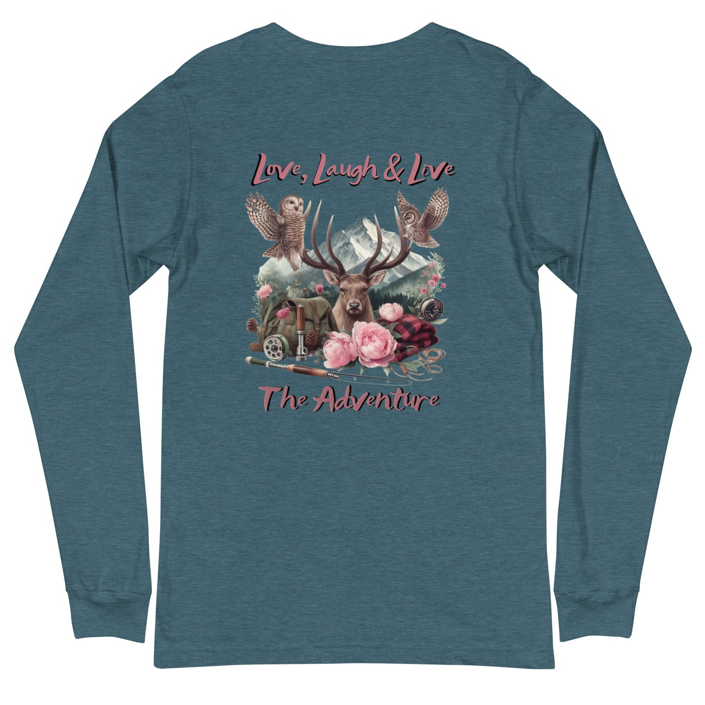 Unisex Long Sleeve Tee Exclusive Love Life Live Outdoors MRRL&O Print Designs