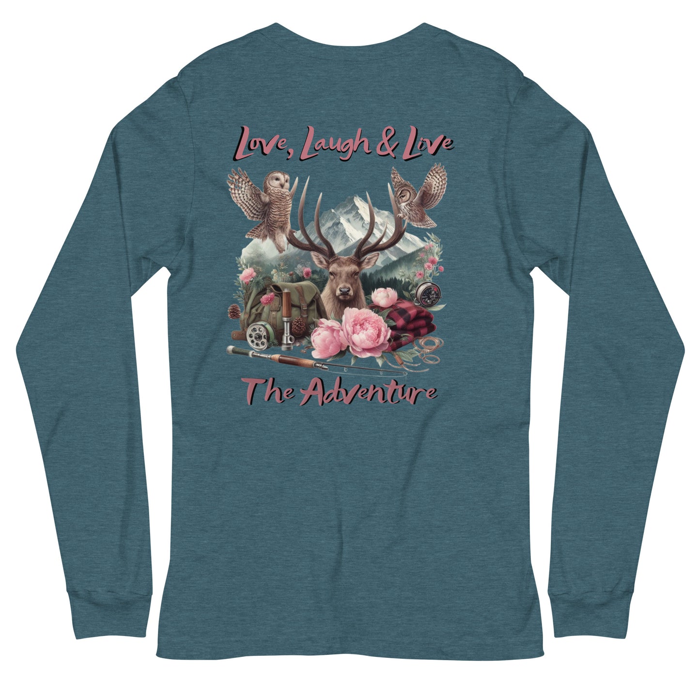 Unisex Long Sleeve Tee Exclusive Love Life Live Outdoors MRRL&O Print Designs