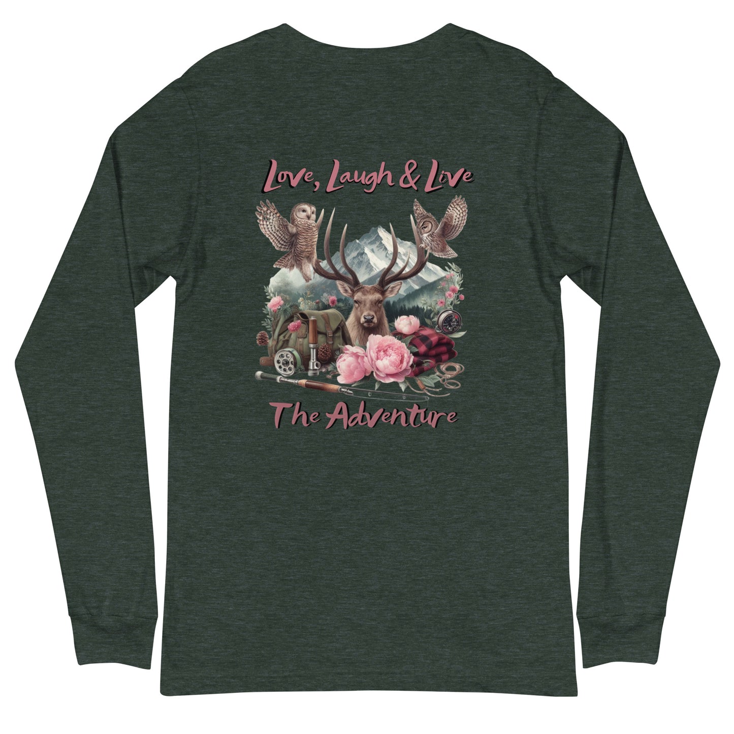 Unisex Long Sleeve Tee Exclusive Love Life Live Outdoors MRRL&O Print Designs