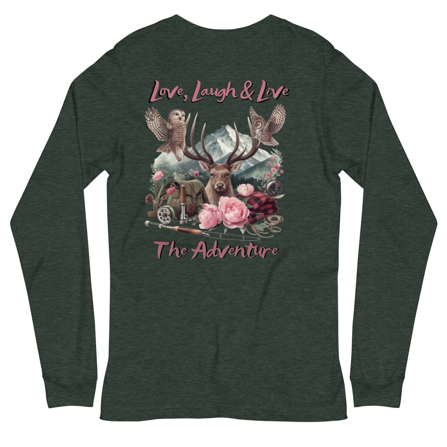 Unisex Long Sleeve Tee Exclusive Love Life Live Outdoors MRRL&O Print Designs