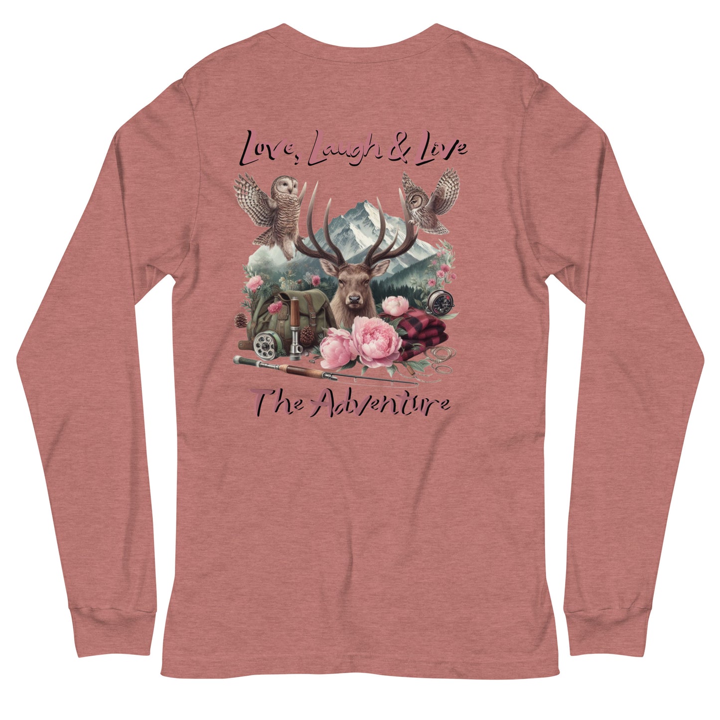 Unisex Long Sleeve Tee Exclusive Love Life Live Outdoors MRRL&O Print Designs