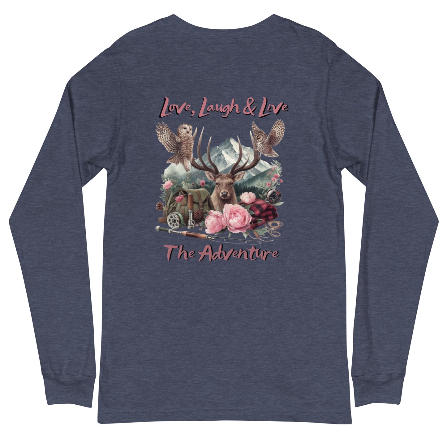 Unisex Long Sleeve Tee Exclusive Love Life Live Outdoors MRRL&O Print Designs