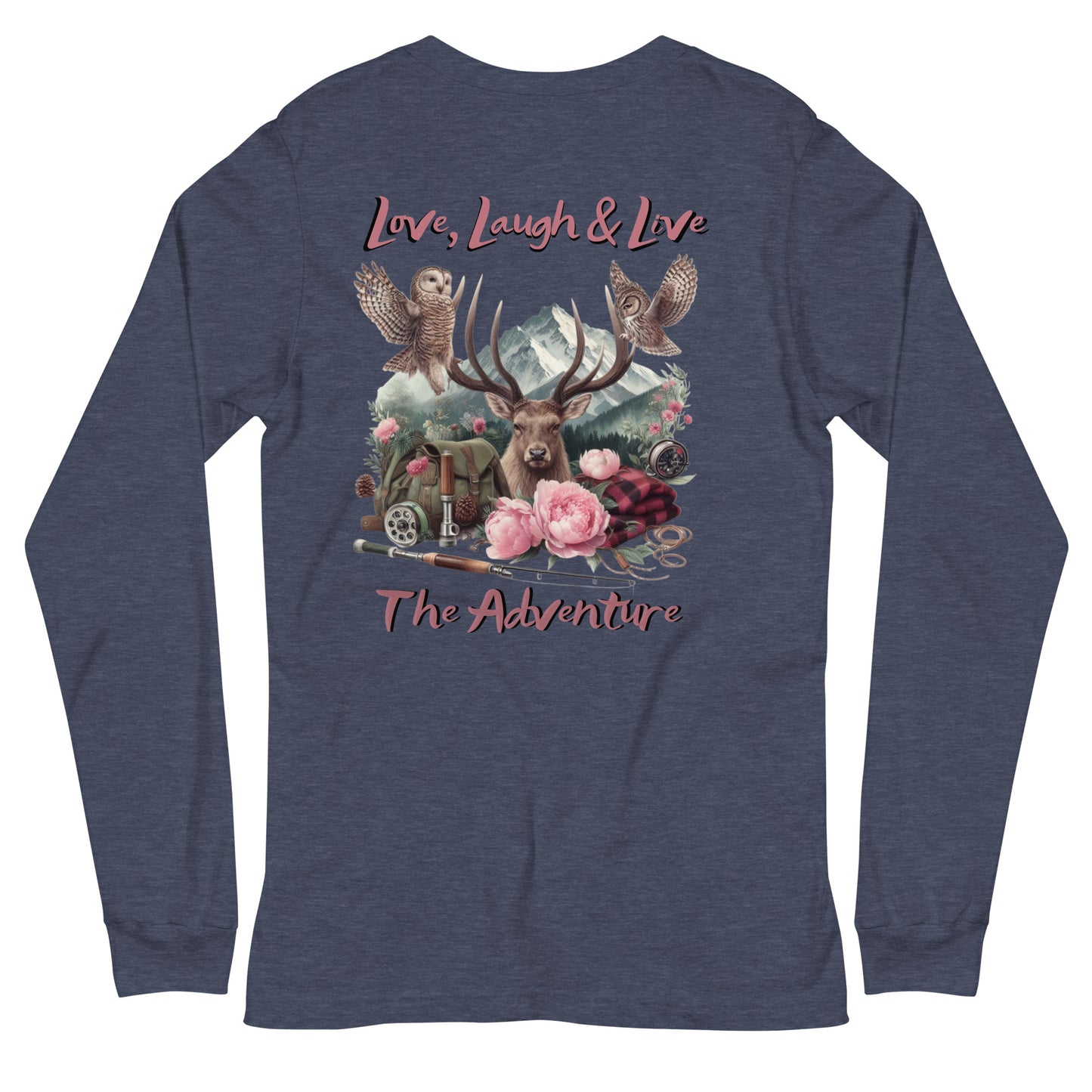 Unisex Long Sleeve Tee Exclusive Love Life Live Outdoors MRRL&O Print Designs