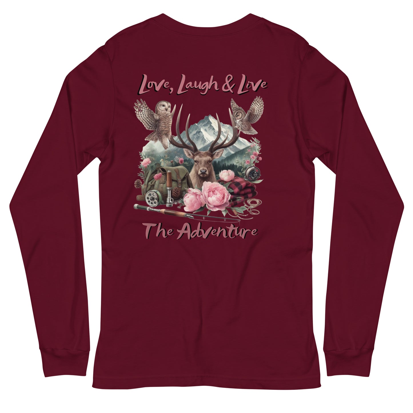 Unisex Long Sleeve Tee Exclusive Love Life Live Outdoors MRRL&O Print Designs