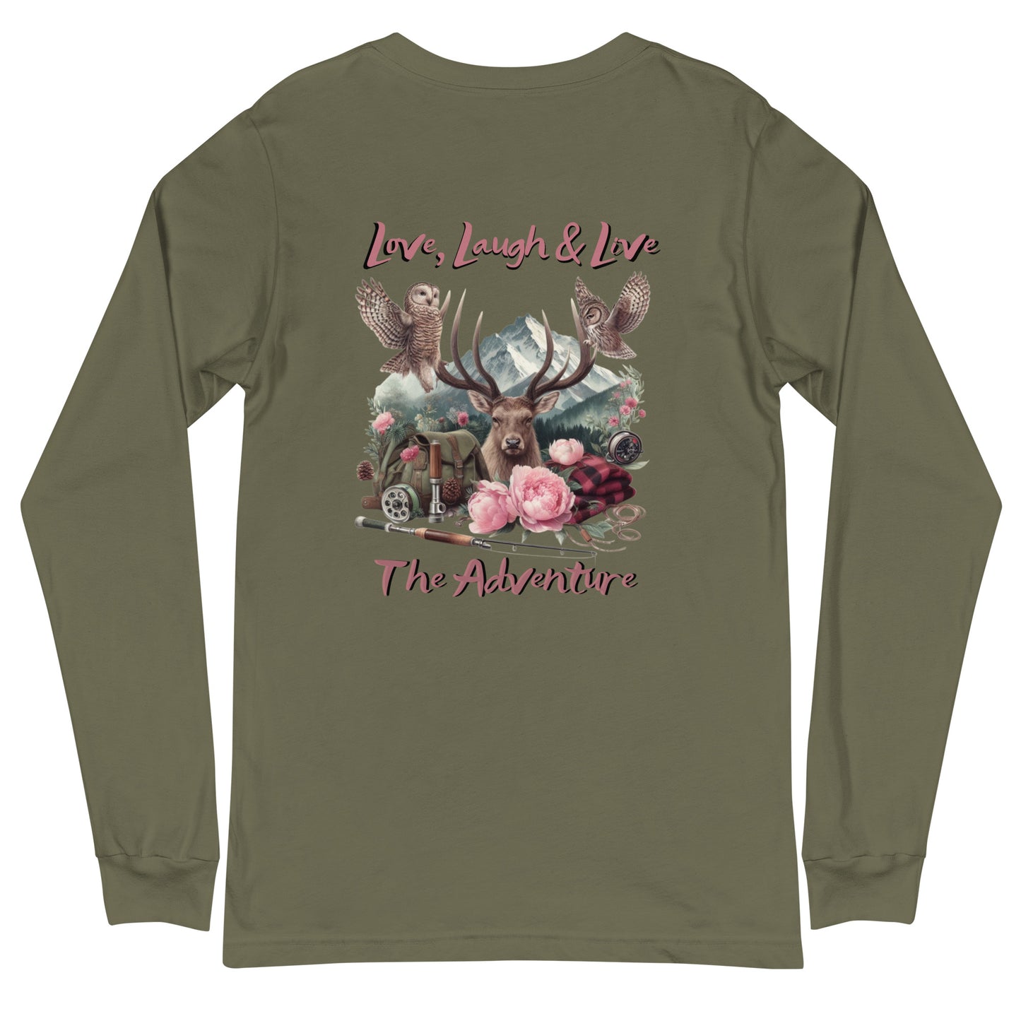 Unisex Long Sleeve Tee Exclusive Love Life Live Outdoors MRRL&O Print Designs