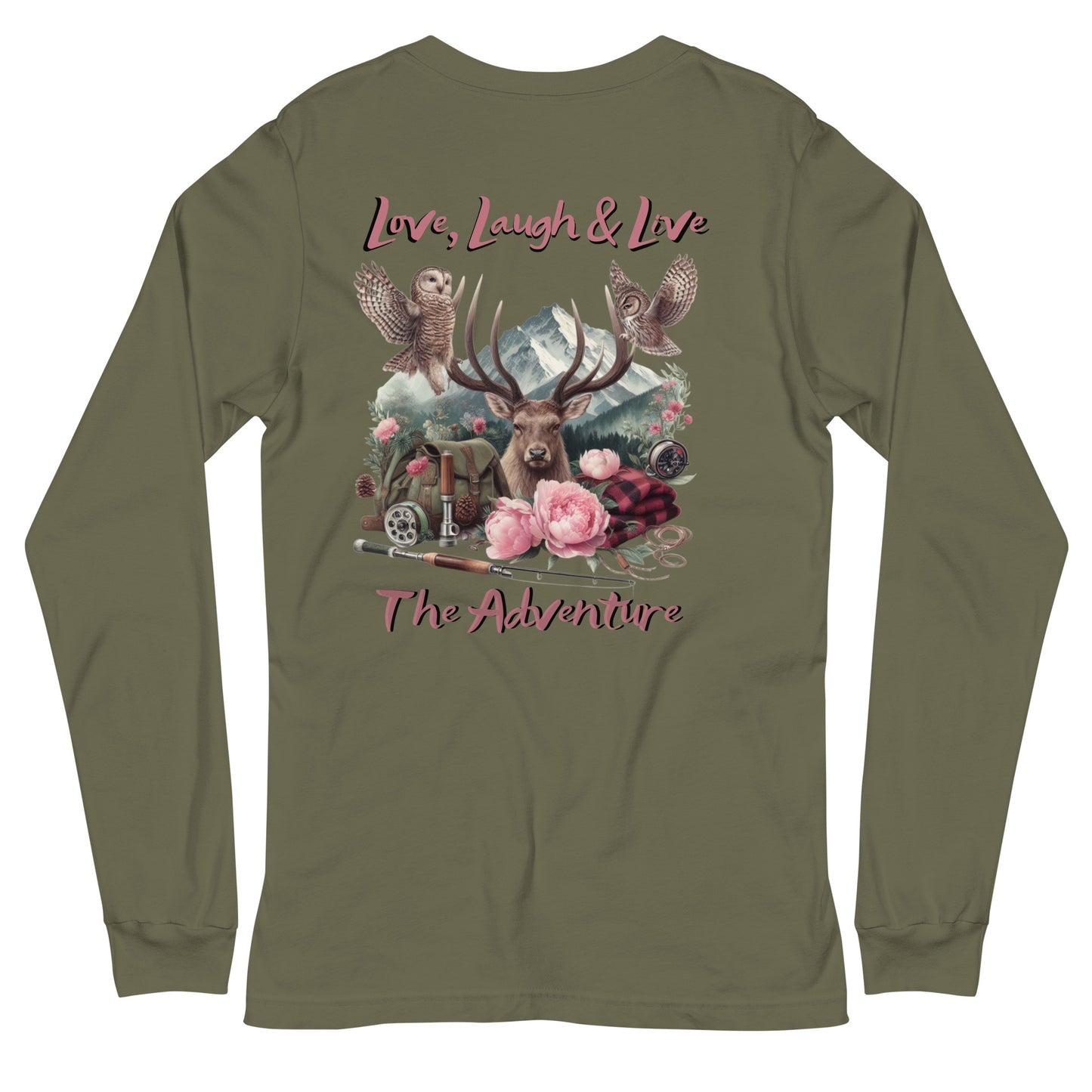 Unisex Long Sleeve Tee Exclusive Love Life Live Outdoors MRRL&O Print Designs