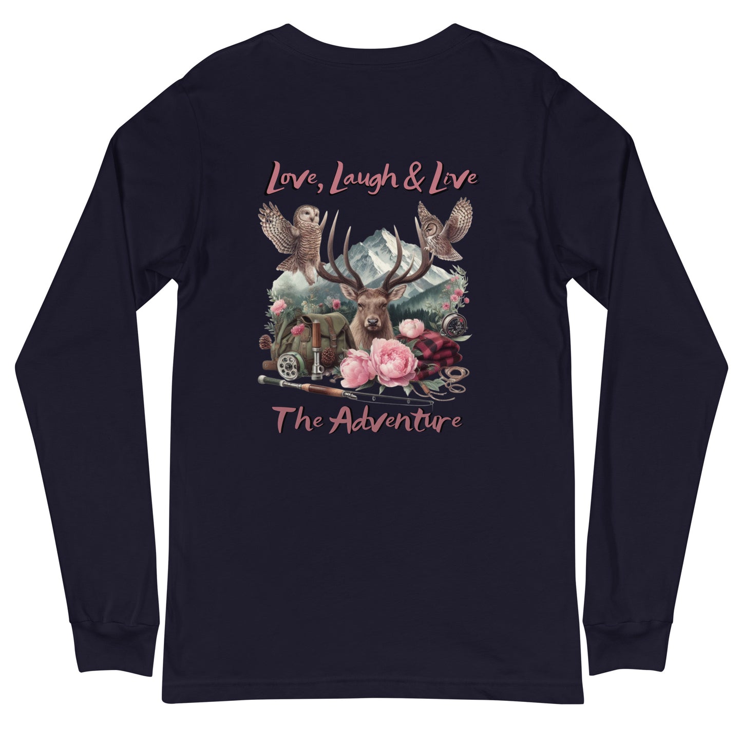 Unisex Long Sleeve Tee Exclusive Love Life Live Outdoors MRRL&O Print Designs
