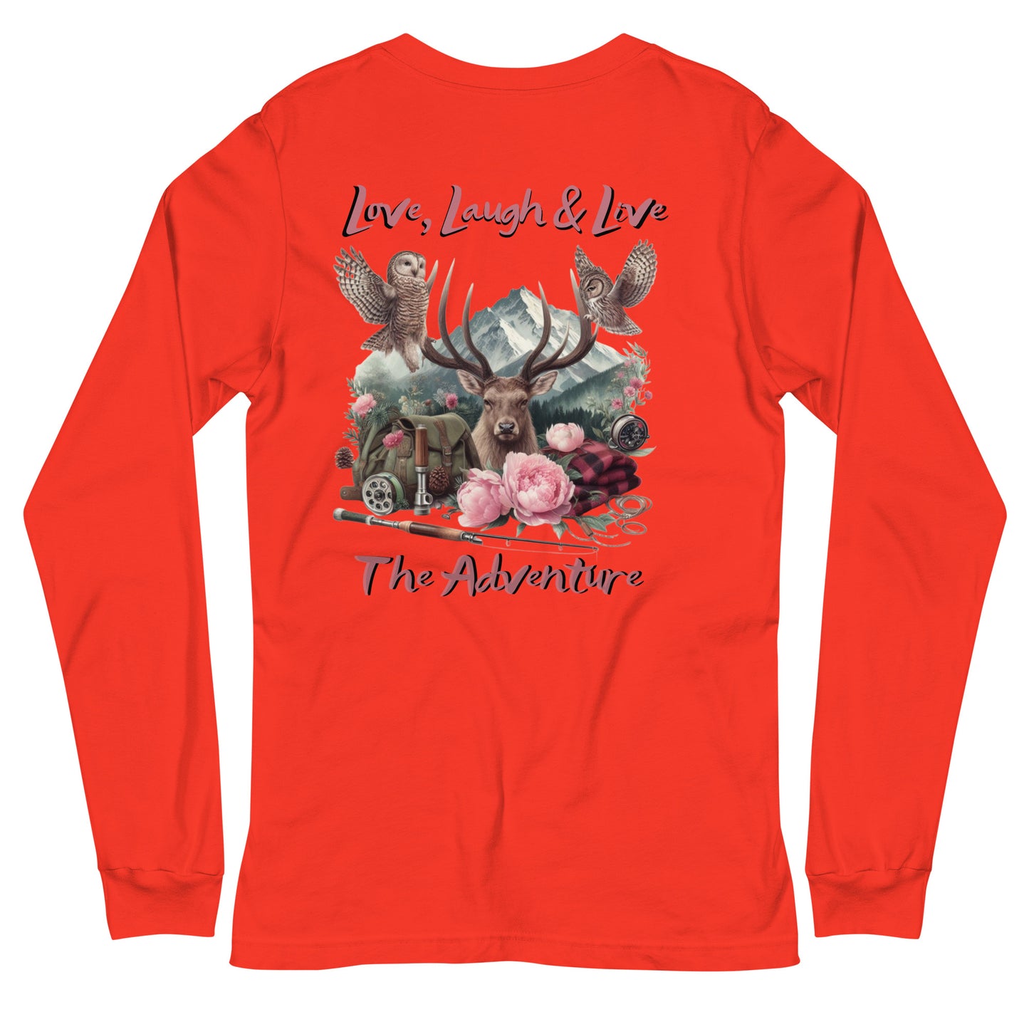 Unisex Long Sleeve Tee Exclusive Love Life Live Outdoors MRRL&O Print Designs