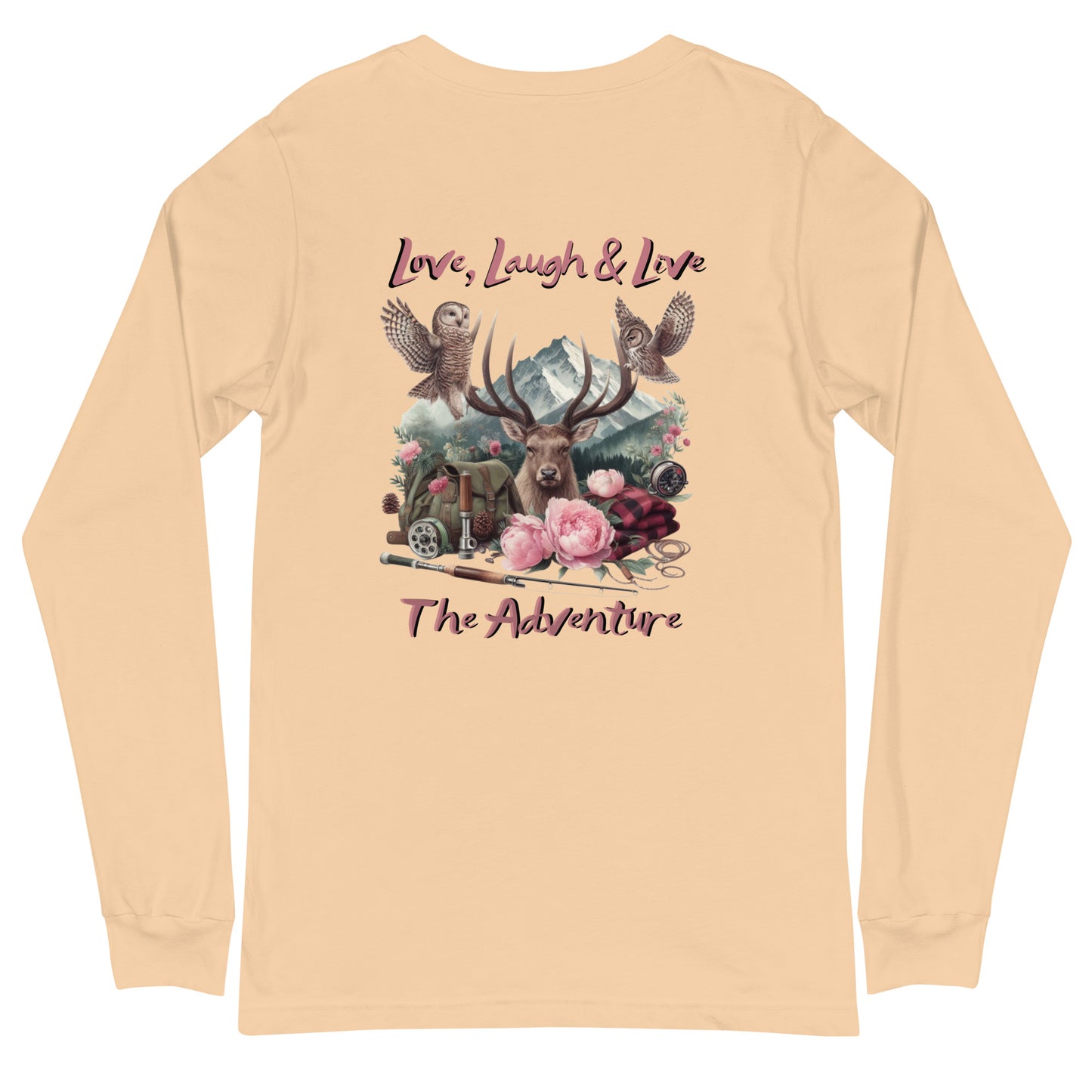 Unisex Long Sleeve Tee Exclusive Love Life Live Outdoors MRRL&O Print Designs
