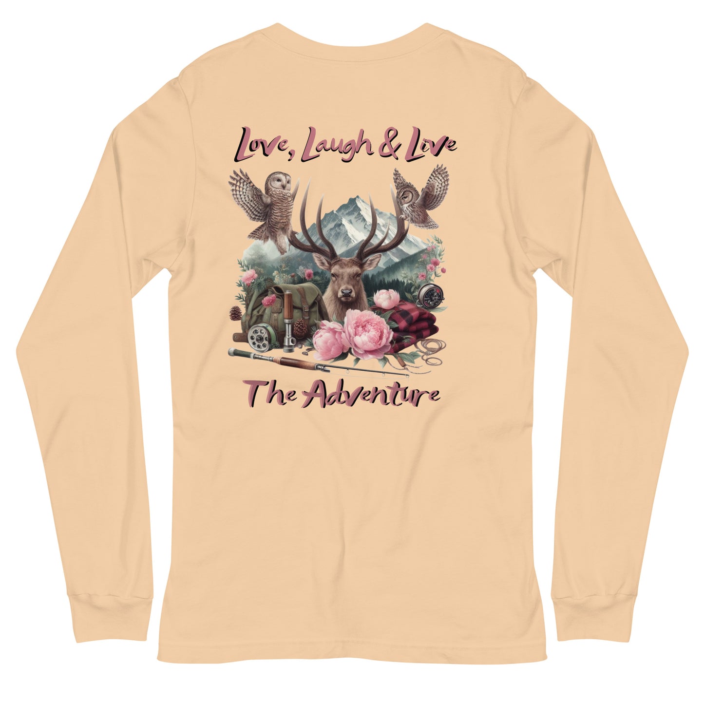 Unisex Long Sleeve Tee Exclusive Love Life Live Outdoors MRRL&O Print Designs