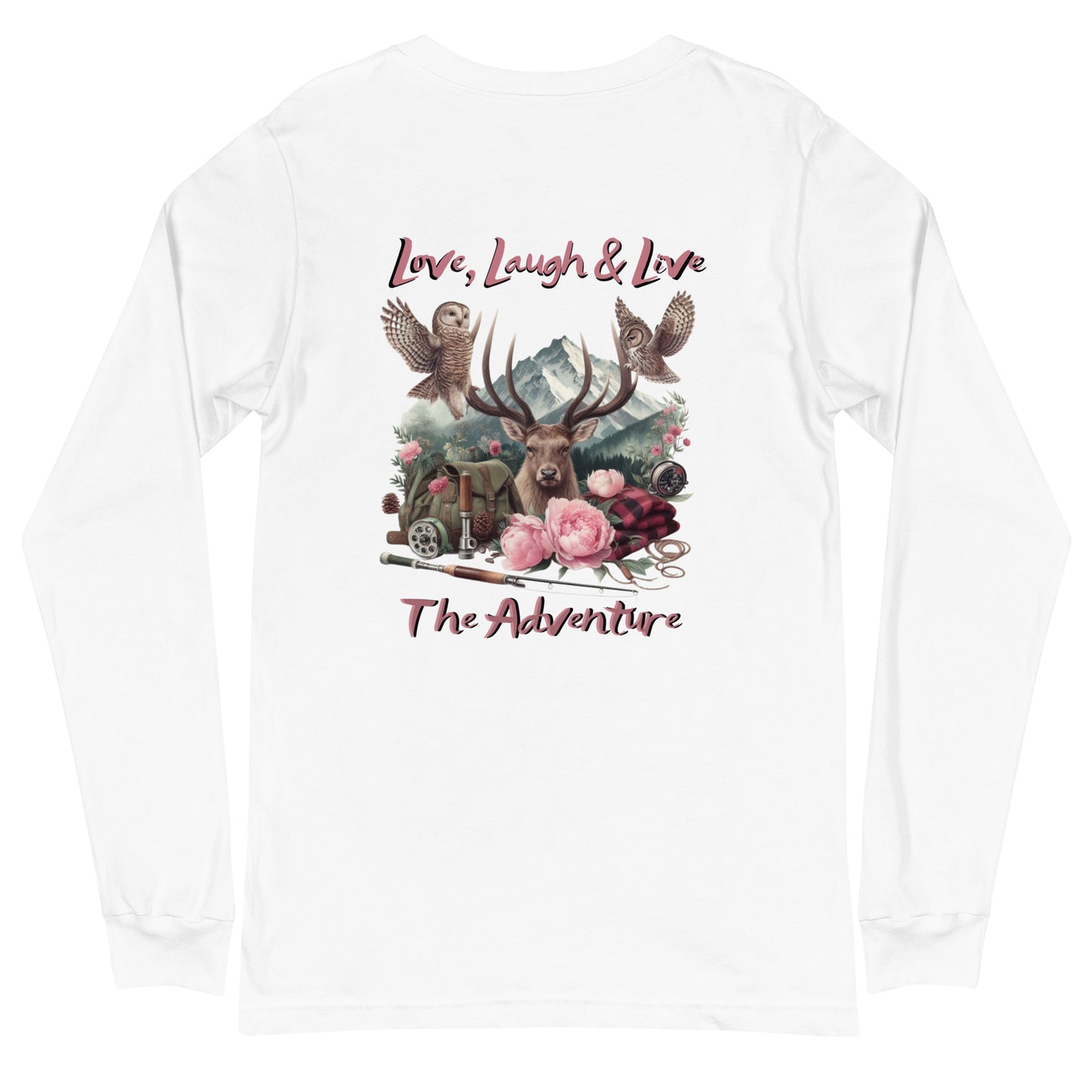 Unisex Long Sleeve Tee Exclusive Love Life Live Outdoors MRRL&O Print Designs