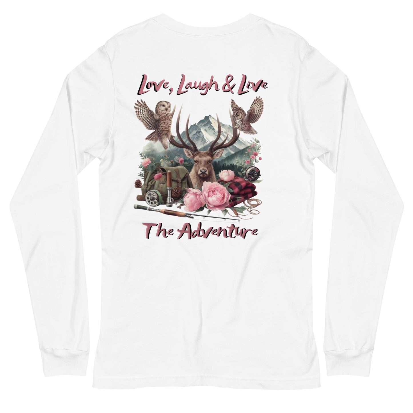 Unisex Long Sleeve Tee Exclusive Love Life Live Outdoors MRRL&O Print Designs