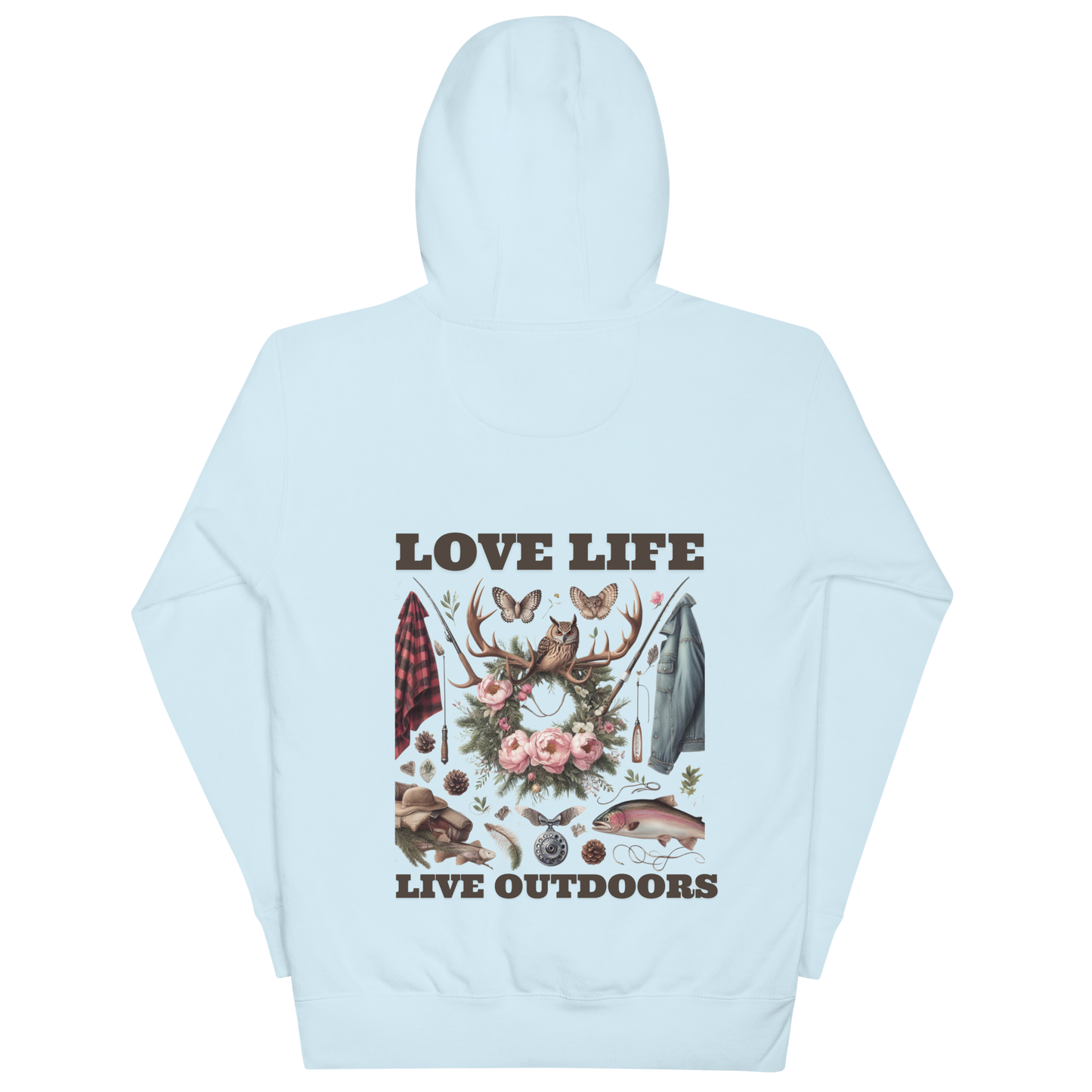 Unisex Hoodie Exclusive Love Life Live Outdoors MRRL&O Print Designs