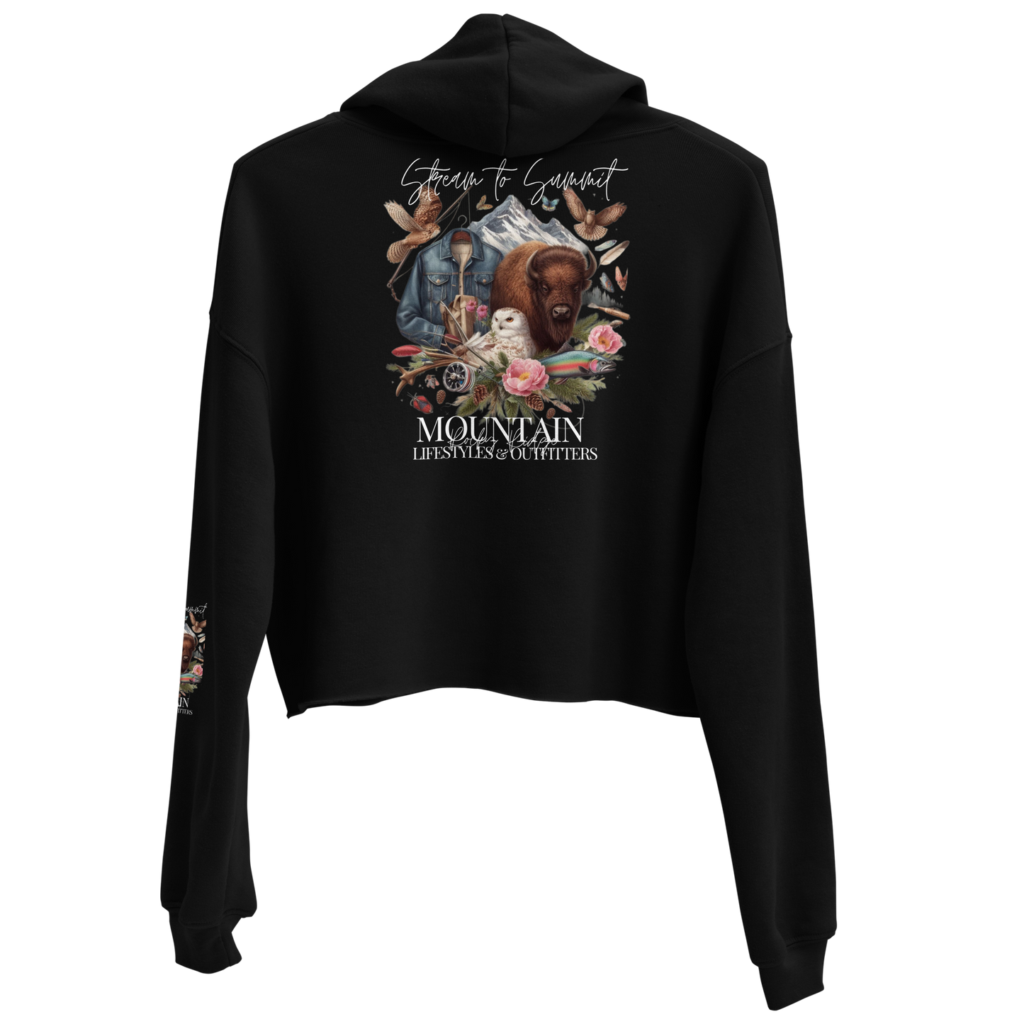 Crop Hoodie Exclusive Love Life Live Outdoors MRRL&O Print Designs