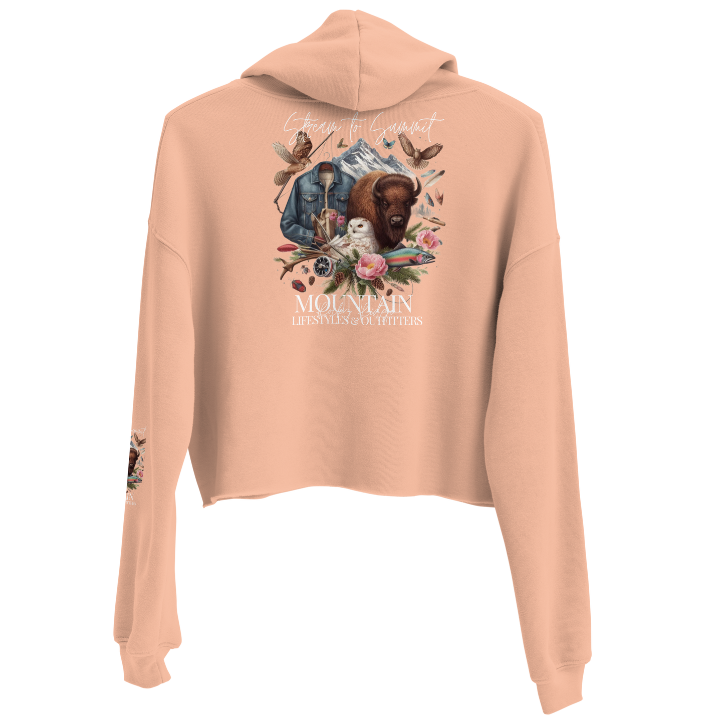 Crop Hoodie Exclusive Love Life Live Outdoors MRRL&O Print Designs