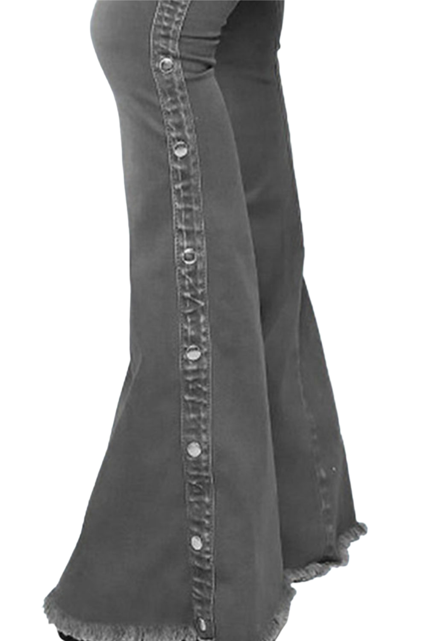 Button Detail Flare Jeans