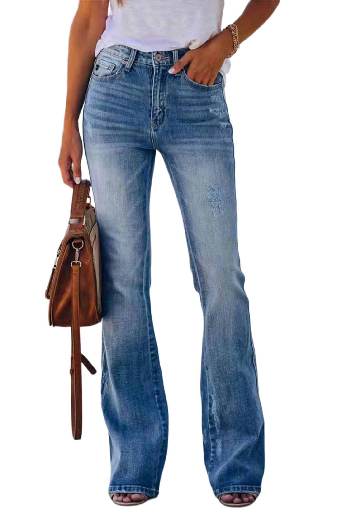 Buttoned Long Jeans