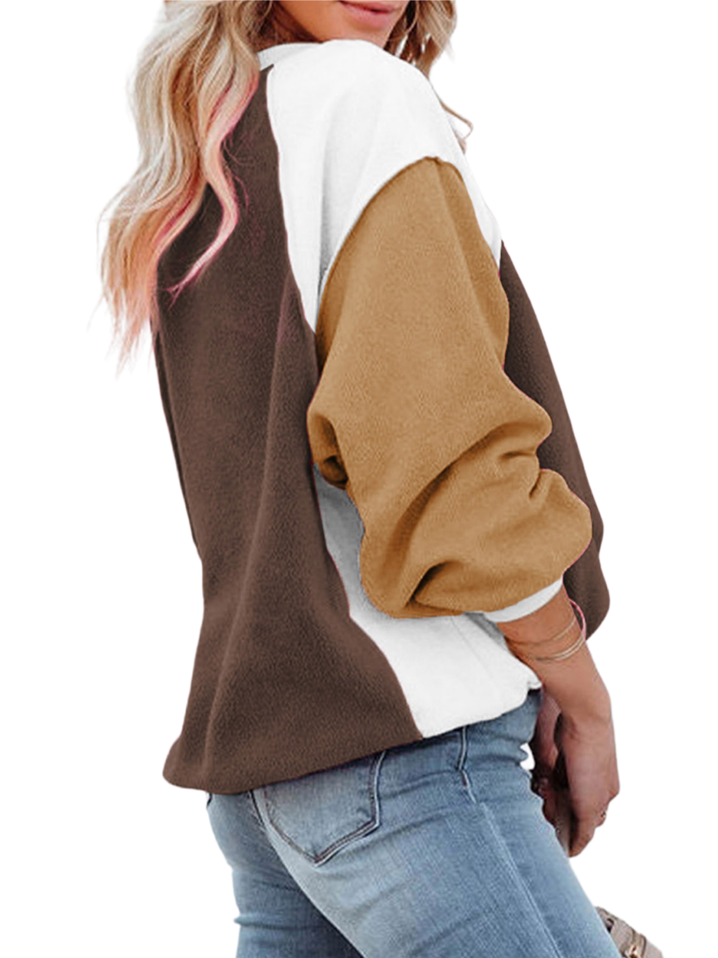 Color Block Exposed Seam Sweatshirt