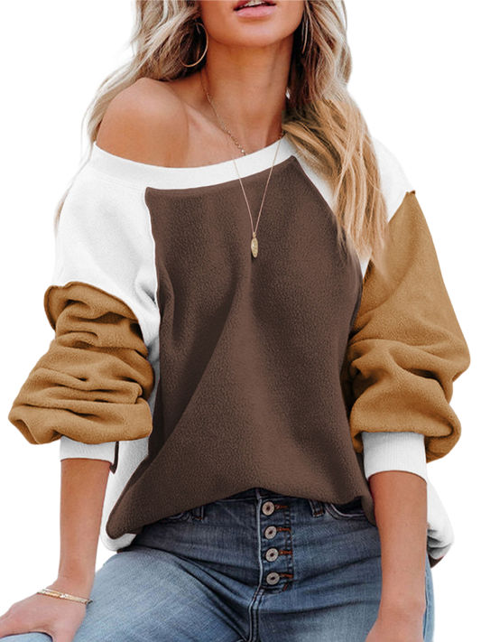 Color Block Exposed Seam Sweatshirt